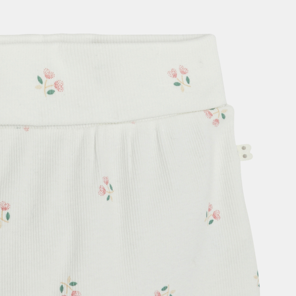 بنطلون مرن باللون الوردي للمواليد من البنات (طقم من قطعتين)